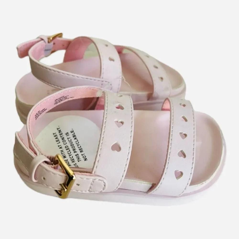 Brand New Baby Girls Gap Laser Cut Heart Slingback Summer Sandals - Sz 5/6